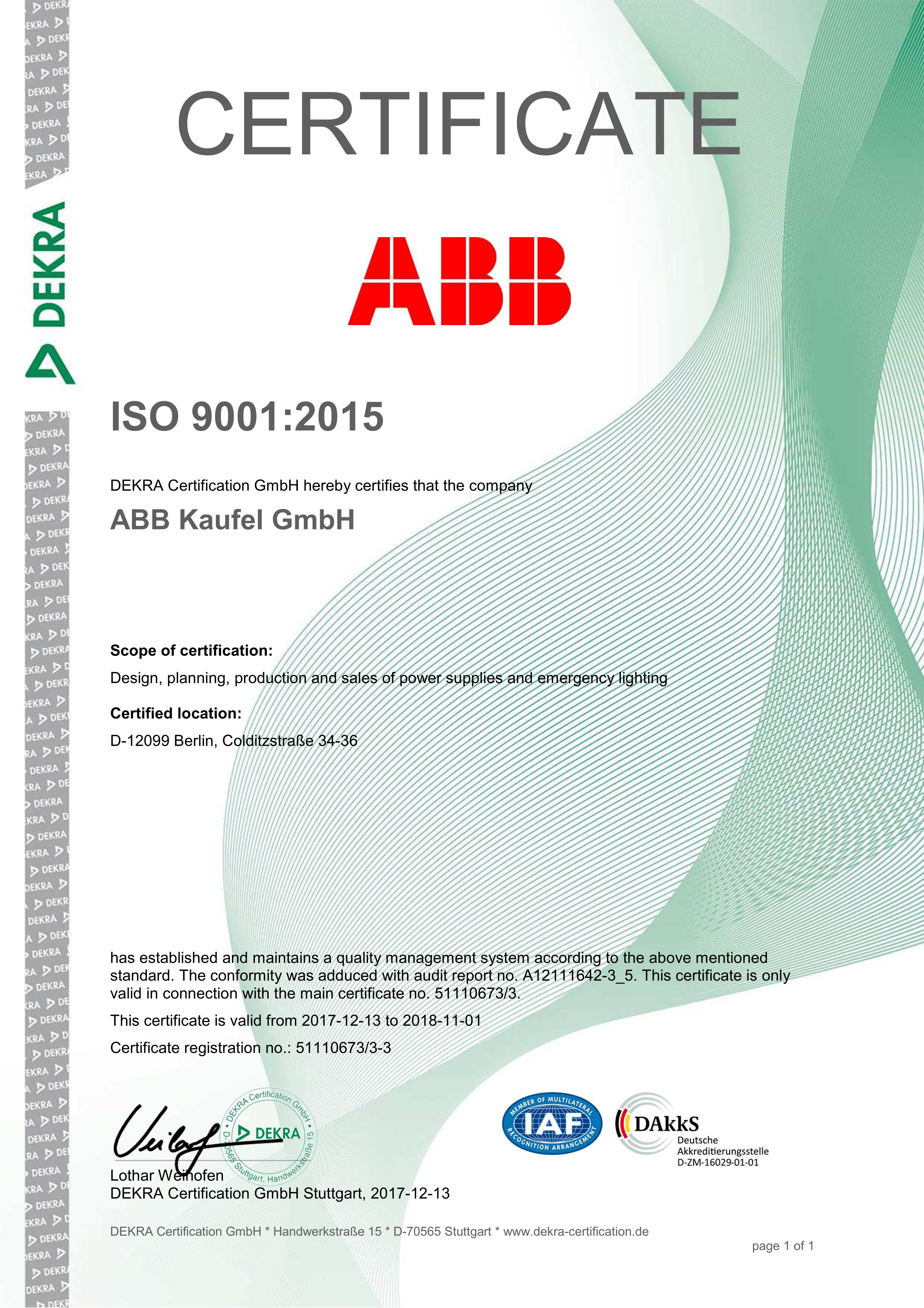 Certificati ABB for Logisafety